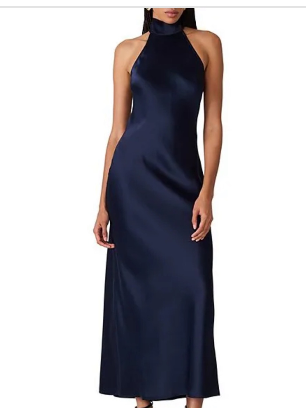 Lara high neck sleeveless maxi dress, size large, deep blue